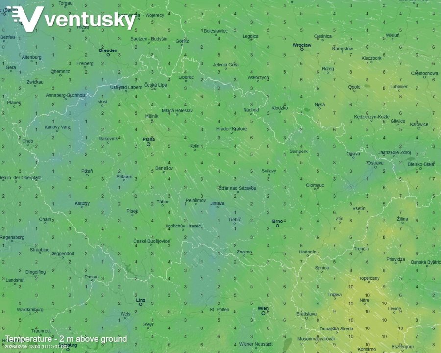 teploty ve čtvrtek