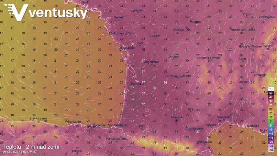 Ve Francii bude současná vlna veder vrcholit zřejmě ve čtvrtek