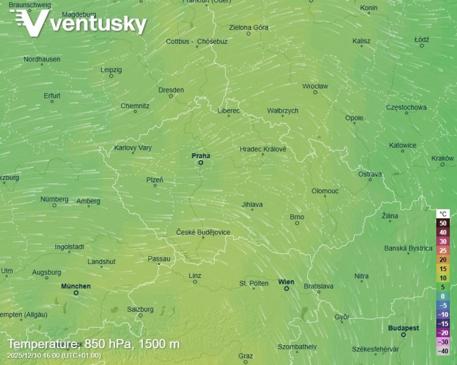 Teplota středa