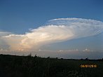 Bouřkový oblak nad jižnim Polskem