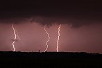 Blesky na večerní squall line
