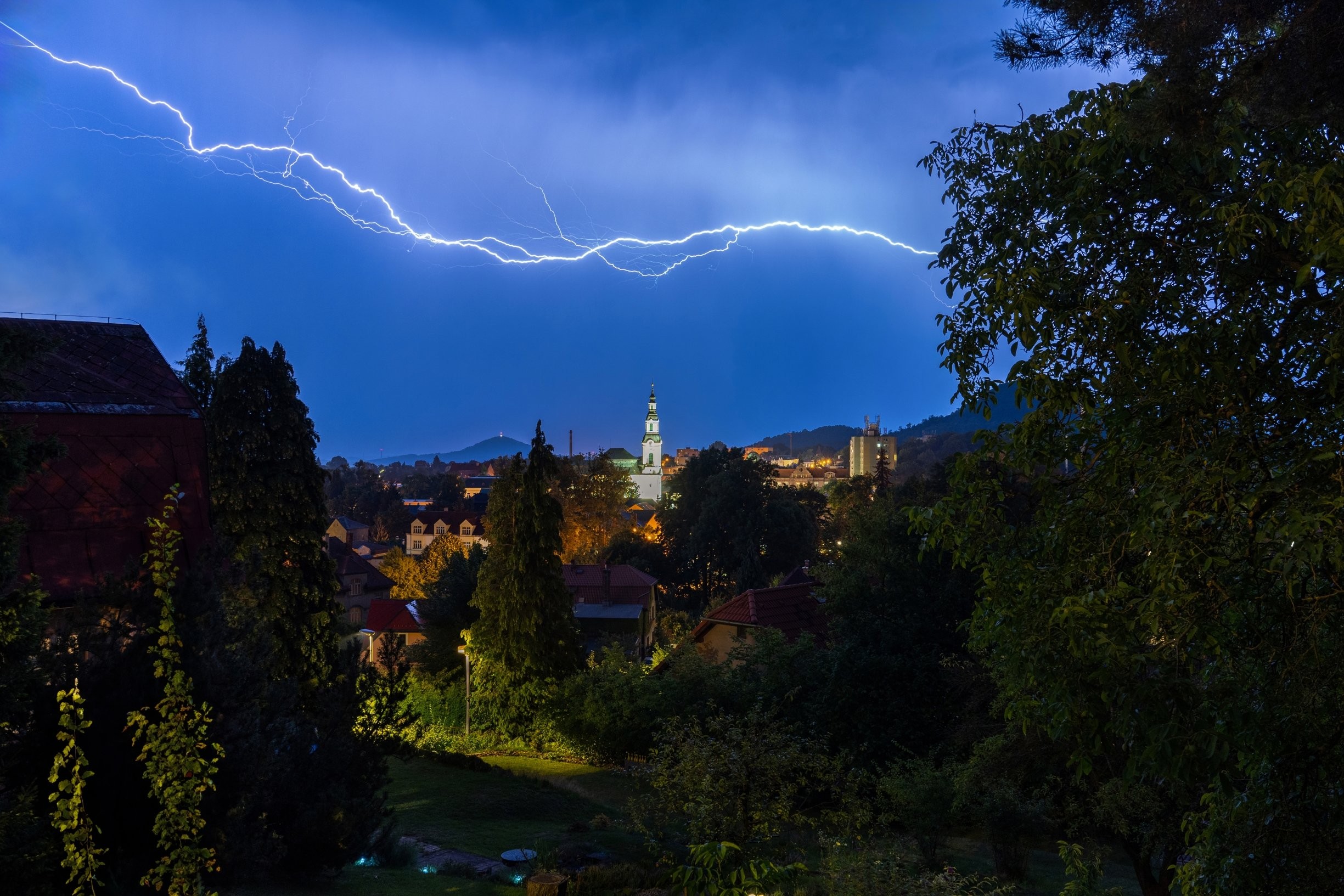 Noční bouřka nad Novým Borem